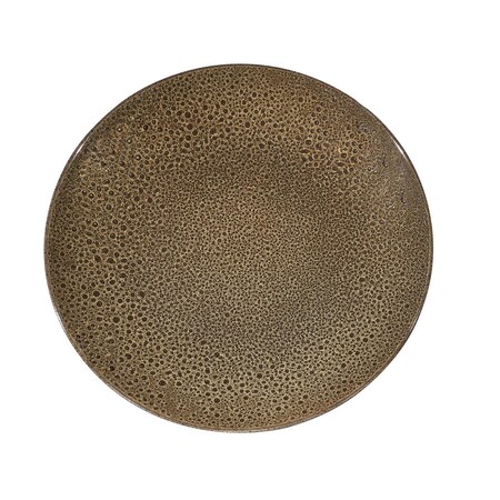 Red Vanilla 12.5 in. Organic Art Coupe Service Round Platter, Brown RR002-313